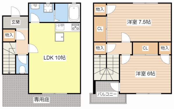 ティアラハイツ常福寺Bの物件間取画像